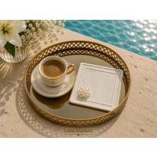 Lena Maison Inci Broşlu Nakışlı Kokteyl & Kahve Sunum Peçetesi 6ADET