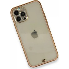 İlk El Grup  Iphone 12 Pro Kılıf Liva Taşlı Silikon - Pembe