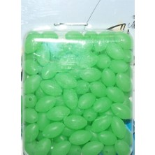 Sasa Fosforlu Oval Yumuşak Boncuk 100 Lü Paket 6X10 mm Yeşil Suni Yem Çeşidi