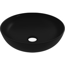 Bocchı Bocchi Sottile Slim Line Tezgah Üstü Yuvarlak 38CM. Siğ Lavabo - Mat Si̇yah - 1494-004-0125