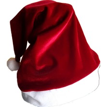 Alışveriş Çok Kolay Noel Baba Şapkası Kadife Kırmızı Renkli Parti ve Dekorasyon İçin Özel Süs
