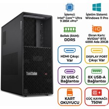 Lenovo Dws Thinkstation P3 G2 Ultra 9 285K 96GB 2tb SSD 20 GB RTX4000 Ada W11P Masaüstü Iş Istasyonu 30HT006QTR 005
