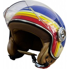 Nero Açık Kask Çenesiz Mavi Rainbow