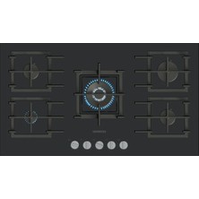 Siemens SİEMENS EP9A6QI40 iQ500 Gazlı Ocak 90 cm Sert cam, Siyah
