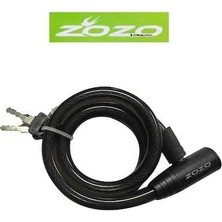 Zozo 12x80 Anahtarlı Halat Kilit Siyah Renkli Standart Ebatlarda Çelik Spiral Halat
