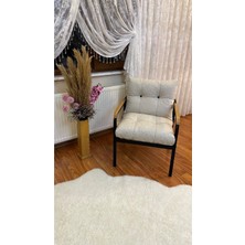 Modern Style Home Style Home Metal Kanepe Koltuk Takımı Bej Renkli Modern Tasarımlı Tekli Bahçe Mobilya