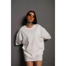 Dogutrend 24/1 Düz A Kalite Oversize T-Shirt - Beyaz
