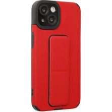 İlk El Grup  Iphone 14 Plus Kılıf Mega Standlı Silikon - Kırmızı