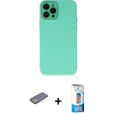 Pileli Store Pilelistore™ iPhone 12 Pro Max Kılıf Çekirdek Modern Serisi - Siyah 5d Eko Cam Ekran Koruyucu + Renkli Kamera Lens Koruma Cam - Sı
