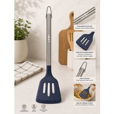 Palu Silikon Spatula Paslanmaz Çelik Saplı Isıya Dayanıklı Servis Spatulası
