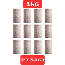 Sensy Ekru 3 kg Makrome Tarama Ipi 3mm 12X250GR