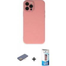 Pileli Store Pilelistore™ iPhone 12 Pro Max Kılıf Çekirdek Modern Serisi - Siyah 5d Eko Cam Ekran Koruyucu + Renkli Kamera Lens Koruma Cam - Sı