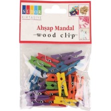 Südor Renkli Ahşap Mandal Küçük Mini Mandal (30 Adet) 80 gr Kağıt Gramajı ile Pratik Kullanım