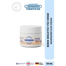 Sanosan Besleyici Bebek Yüz Kremi 50 ml - Doğal Shea Yağı ve Panthenol Özlü 48 Saat Etkili Kuru Ciltler Için Onarıcı Bakı