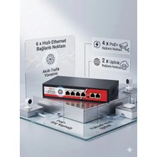 Starlink STL-1004 High-Power 4+2 Port Poe Switch (4 Poe + 2 Uplink)