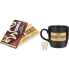 Mabbels Willy Wonka Çikolata Defter ve Altın Bilet Mug Kahve Renk 19,5 cm x 9,5 cm Ölçüler