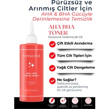 Novalyce Aha + Bha Facial Toner Cilt Tonu Eşitleyici, Canlandırıcı, Yenileyici Tonik