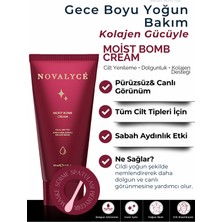 Novalyce Moist Bomb Cream Dolgunlaştırıcı Kolajen Gece Nemlendirici Maskesi