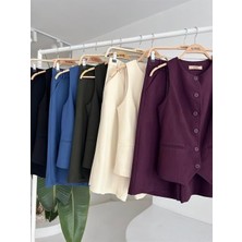 Dogutrend Midi Şortlu ve Yelekli Viscon Takım 10167