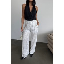 Dogutrend Jakar Saten Pantolon - Beyaz
