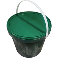 10 Lt Yeşil Plastik Kova - 10 Lt Saplı Gıdaya Uygun Sızdırmaz Kilitli Kapaklı
