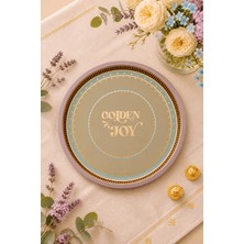 Sarkap Home 34 cm Golden Joy Metal Tepsi