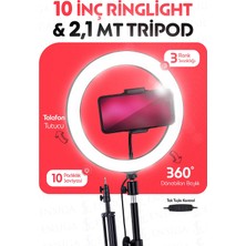 Ensiga 10 Inç Ring Light 120 Led Makyaj Işığı 2.1 Mt Tripod Telefon Tutucu Özellikli