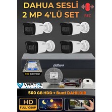 Dahua 4 Kameralı Sesli Ahd Güvenlik Kamera Seti - 1080P Full Hd Dvr Kayıt Cihazı - 500 GB HDD Dahil