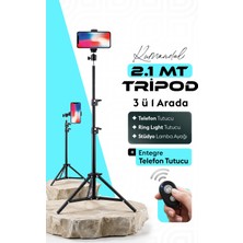 Ensiga Bluetooth Kumandalı Tripod Selfie Çubuğu 170CM Uzatılabilir 360° Dönebilen Işıklı