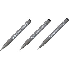 Artline Drawing System Siyah 0.8 mm Teknik Çizim Kalemi Poliasetal Uçlu Kesin Su Geçirmez