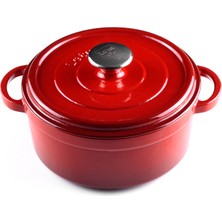 Lotus Döküm    24 cm Yuvarlak Derin Tencere  Degrade Bordo