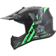 Sway 618 Bunny Matt Black Green Çocuk Cross Kaskı