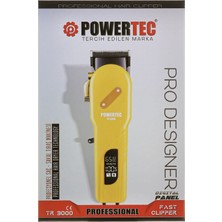 Trimmer TR-3000 Profesyonel Şarjlı Saç Sakal Tıraş Makinesi - Dijital Ekranlı Pro Designer Sarı
