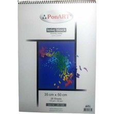 Art Boya Ponart Kolej Blok Resim Defteri 28 Yaprak 35 x 50 cm Renkli Kapaklı Sanat Çalışmaları İçin