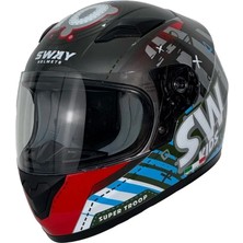 Sway SW-815K Alien Titanium Full Face Çocuk Kaskı - Motodede