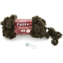 Alize ( 5 Adet ) Puffy Furlove 29 Elle Örülen Kalpli Yastık Bebek Battaniyesi Örgü Ipi Kürk Yapılı Puffy