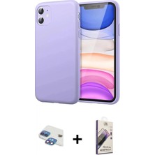 Marsilyan™- iPhone 11 Kılıf Kozmos Yansıma Özel Seri - Siyah Bilvis 3D Mat Cam Ekran Koruyucu + Pers Alüminyum Kamera Lens - Gı