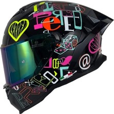 Sway SW-867 Peri Colorful Full Face Kask - Motodede