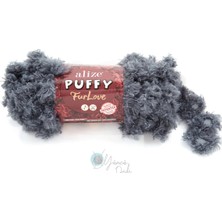 Alize ( 5 Adet ) Puffy Furlove 87 Elle Örülen Kalpli Yastık Bebek Battaniyesi Örgü Ipi Kürk Yapılı Puffy