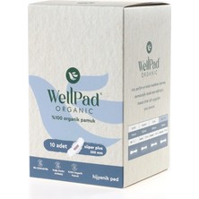 Well Pad Organic WellPad Organik Hijyenik Ped Süper Plus 330mm - Gece 10'lu