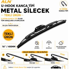 ALN Metal Silecek & U-Hook Kanca Tipi Tüm Araçlarla Uyumlu - 16 (400MM)