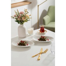 Porsima 4464 Beliz Porselen Kayık Tabak Seti - Oval Kahvaltılık Sunumluk Seti 20CM