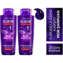 Loreal Paris Elseve Mor Şampuan 200 ml x 2 Parabensiz Bakım Yapıcı Etki Tüm Saçlar İçin