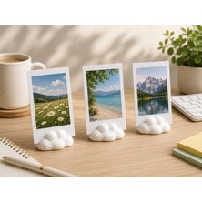 Bulut Temalı Fotoğraf Tutucu 3’lüset | Dekoratif Polaroid Stand & Masa Süsü