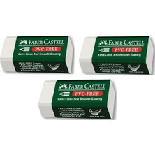 Faber-Castell Beyaz Silgi 3'lü PVC İçermeyen Küçük Boy Ergonomik Kullanım İçin İdeal