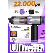 Aetcr Kablosuz Araç Süpürgesi 220W 22000PA Güçlü Vakum & Üfleme Özellikli Şarjlı Oto Süpürge MCV22