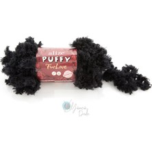 Alize ( 5 Adet ) Puffy Furlove 60 Elle Örülen Kalpli Yastık Bebek Battaniyesi Örgü Ipi Kürk Yapılı Puffy