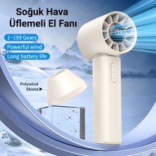 Cevval Turbo El Fanı 199 Kademeli Dijital Göstergeli Şarjlı Taşınabilir Fan T-12