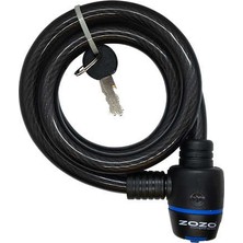 Zozo 15 x 100 Anahtarlı Halat Kilit Siyah Renkli Standart Ebatlarda Güvenilir Çelik Kilit