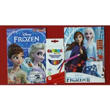 Ada Çanta Kırtasiye 2 Adet Stickerli Karakter Figürlü Boyama Kitabı ve 12 Li Kuru Boya Kalemi GV854659